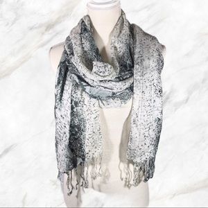 White grey snake skin scarf